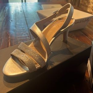 Silver metallic sandals
